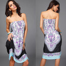 Women Girls Ladies Mini Strapless Wrapped Chest Partywear Evening Party Summer Dress Clothing Outfit Accessory Black M