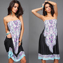 Women Girls Ladies Mini Strapless Wrapped Chest Partywear Evening Party Summer Dress Clothing Outfit Accessory Black L