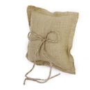 Vintage Burlap Jute Bow Pocket Ring Pillow Cushion Wedding Party Anniversary Supplies 15cmx15cm