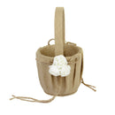 Burlap Jute Satin Rose Flower Girl Basket Rustic Country Theme Wedding