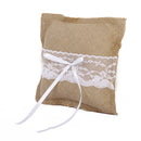 Lace Embellished Pocket Ring Bearer Pillow Cushion Wedding Party Anniversary Supplies White 20cmx20cm