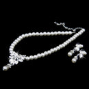 Vintage Long Pendant Style Rhinestone Faux Pearl Necklace Earrings Set Wedding Party Supplies
