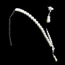 Vintage Long Pendant Style Rhinestone Faux Pearl Necklace Earrings Set Wedding Party Supplies