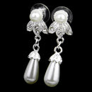 Vintage Long Pendant Style Rhinestone Faux Pearl Necklace Earrings Set Wedding Party Supplies