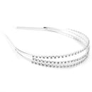 Women Girls Ladies Three Rows Rhinestone Tiara Hairband Wedding Party Supplies