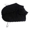 Women Girls Ladies Elegant Embroidery Hollow Neckline Half Shirt Blouse Detachable Collar Black