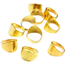 10 Sewing Quilting Metal Thimble Ring ADJUSTABLE DIY Craft Finger Protector