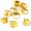 10 Sewing Quilting Metal Thimble Ring ADJUSTABLE DIY Craft Finger Protector