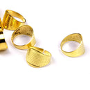 10 Sewing Quilting Metal Thimble Ring ADJUSTABLE DIY Craft Finger Protector