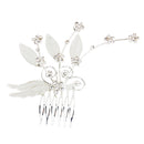 Women Girls Ladies Fashionable Flower Crystal Rhinestone Hair Comb Hair Accessory Wedding Party Supplies