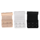 Elastic 3-Eye Hook Bra Extension Extender 3pcs Black Nude White