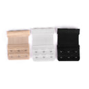 Elastic 3-Eye Hook Bra Extension Extender 3pcs Black Nude White