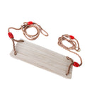 Birch Wood Outdoor Swing Set Seat with Rope