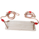 Birch Wood Outdoor Swing Set Seat with Rope