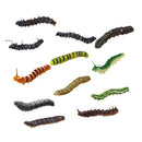 Set of 12pcs Mixed Plastic Vivid Twisty Worm Model Colorful Funny Pretend Trick Toys