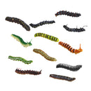 Set of 12pcs Mixed Plastic Vivid Twisty Worm Model Colorful Funny Pretend Trick Toys