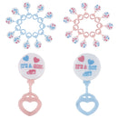 Cute Mini Rattles Charm Baby Shower Supplies Party Table Decoration Blue Pack Of 12PCS
