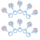 Cute Mini Rattles Charm Baby Shower Supplies Party Table Decoration Blue Pack Of 12PCS