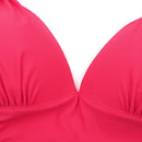Women Girls Ladies Elastic Comfortable One Side Cut Tie At Neck Bikini Swimsuit Swimwear XL Red