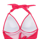Women Girls Ladies Elastic Comfortable One Side Cut Tie At Neck Bikini Swimsuit Swimwear XL Red