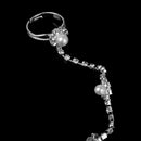 Women Girls Ladies Pearl Rhinestone Bangle Bracelet With Ring Cuff Chain Wedding Party Supplies
