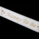 Satin Ribbon Nanny To Be Writing Sash Baby Shower Party Supplies