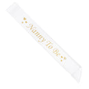 Satin Ribbon Nanny To Be Writing Sash Baby Shower Party Supplies