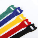 Nylon Straps Fastener Cable Tie Wire Hook and Loop Organiser 5pcs 5 Colors