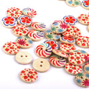 1 Set of 100PCS Mixed Colors 15mm Drawing Printing Round Buttons For Scrapbooking Sewing Craft Project DIY Accessory