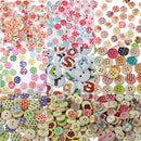 1 Set of 100PCS Mixed Colors 15mm Drawing Printing Round Buttons For Scrapbooking Sewing Craft Project DIY Accessory