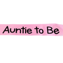 Auntie to be Writing Baby Shower Party Sash Pink