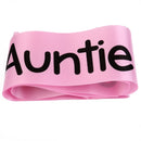 Auntie to be Writing Baby Shower Party Sash Pink