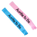 Auntie to be Writing Baby Shower Party Sash Blue