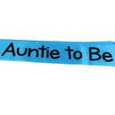 Auntie to be Writing Baby Shower Party Sash Blue