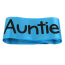 Auntie to be Writing Baby Shower Party Sash Blue