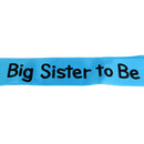 Satin Ribbon Big Sister To Be Writing Sash Baby Shower Party Supplies Blue