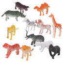 Plastic Lion Tiger Leopard Deer Bear Wild Animal Model Toy 12pcs Multi-color