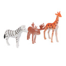 Plastic Lion Tiger Leopard Deer Bear Wild Animal Model Toy 12pcs Multi-color