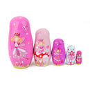 Russian Nesting Stacking Dolls 5 Pieces Wooden Hand Painted Babushka Matryoshka set Christmas Gift