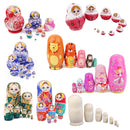 Set of 5 Wooden Nesting Dolls Animal Russian Doll Matryoshka Collectible Art