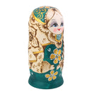 7PCS Painted Wooden Girl with Braided Hair Russian Nesting Dolls
