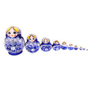 10PCS Painted Flowers Wooden Russian Nesting Dolls