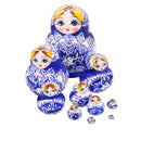 10PCS Painted Flowers Wooden Russian Nesting Dolls