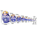10PCS Painted Flowers Wooden Russian Nesting Dolls