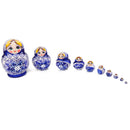 10PCS Painted Flowers Wooden Russian Nesting Dolls