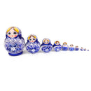 10PCS Painted Flowers Wooden Russian Nesting Dolls