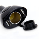 Short-circuit Protection Automatic Overload Cut Off Dual USB Ports Car Charger Adapter With Lighter Socket Black