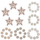 Elegant Crystal rhinestone Pearl Buttons For Garment Bags Headband Gift Wrapping Decor 22mm Pack Of 10PCS