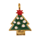 11 Pieces Gold Enamel Christmas Charms Snowflake Christmas Tree Santa Claus Charm Pendant Jewelry Beads Crafts