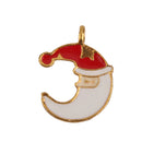 11 Pieces Gold Enamel Christmas Charms Snowflake Christmas Tree Santa Claus Charm Pendant Jewelry Beads Crafts